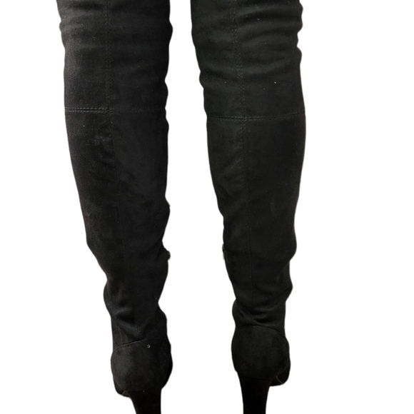 SHEIN Knee High Lace Up Suade Boots Size 8 1/2 - Picture 2 of 7